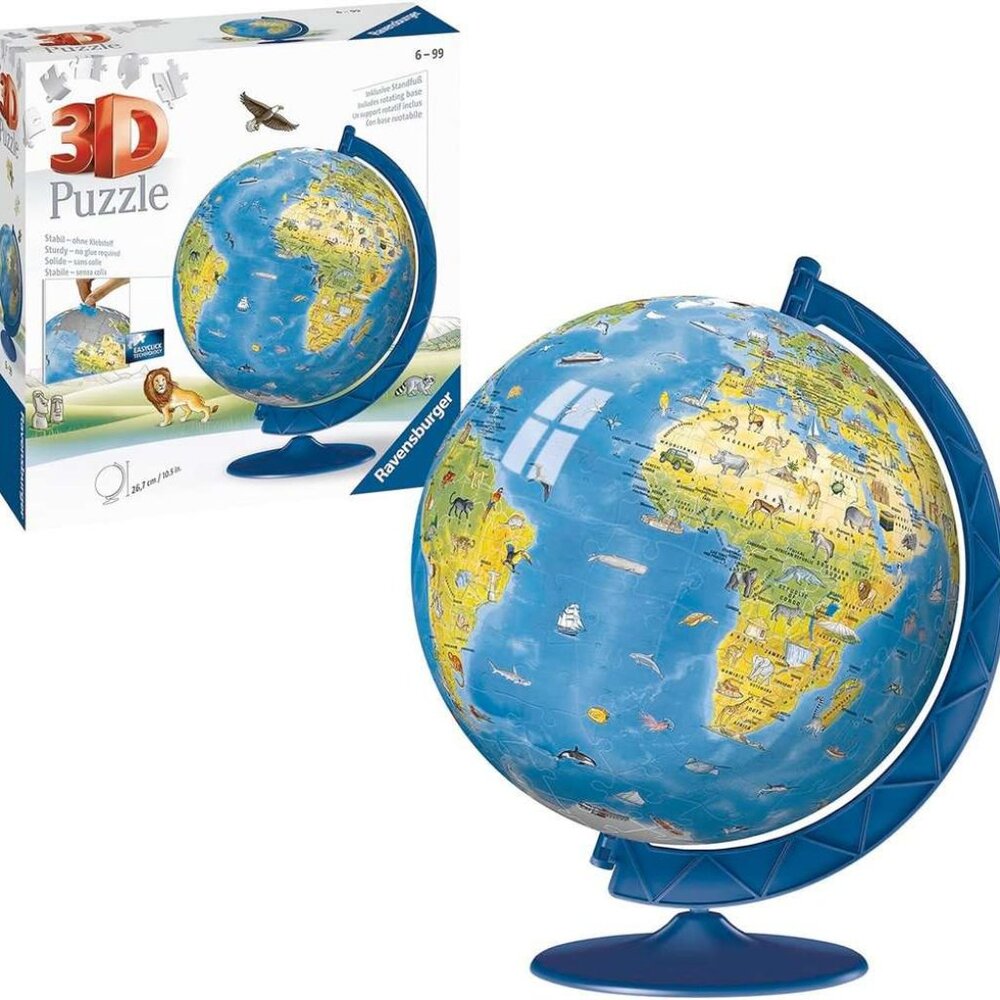 NWT Ravensburger 3D Puzzle World Globe 180pc Children's English
